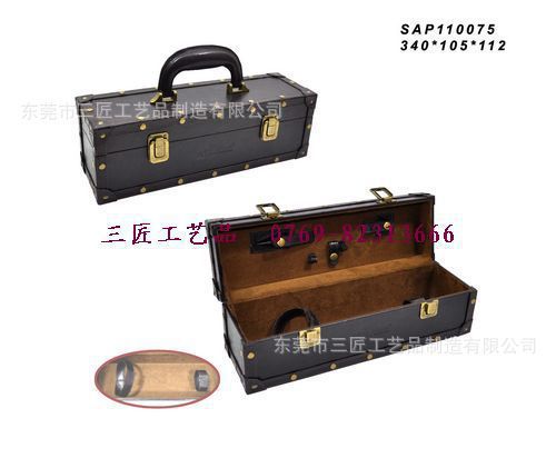 2025年新款手提式中纤板皮革酒盒 木胚红酒收纳礼品盒 可