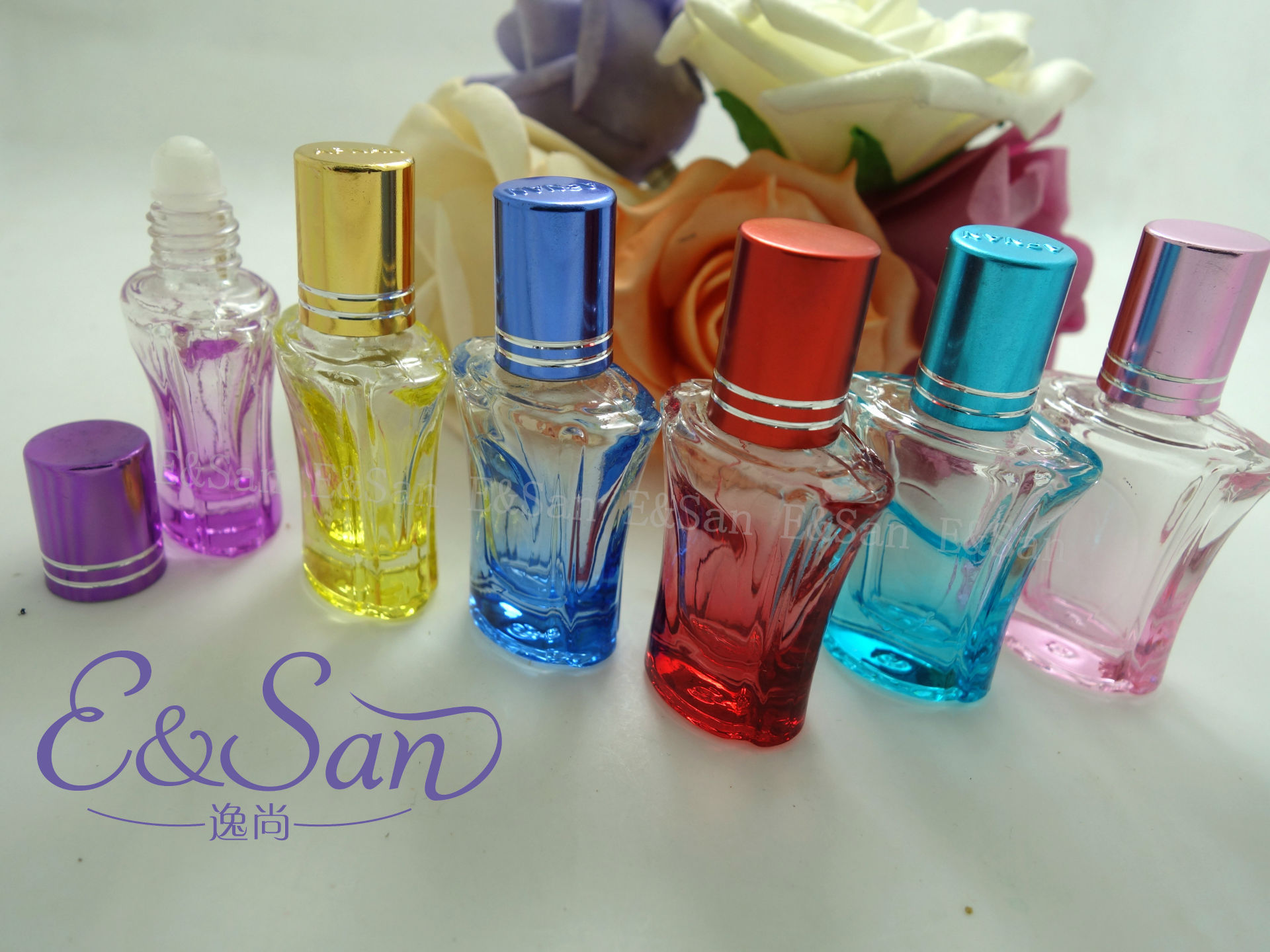 PZL40-10ML走珠玻璃瓶空瓶小香水瓶分装瓶精油喷色化滚珠妆品瓶