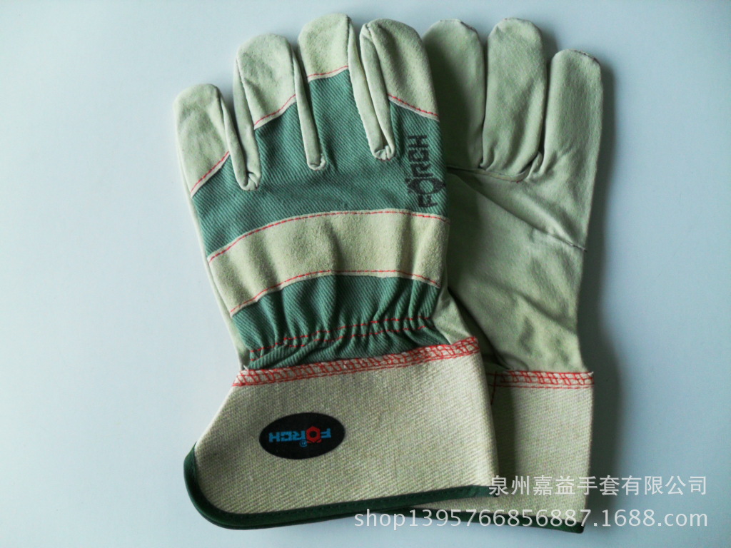猪二层皮斜指款手套