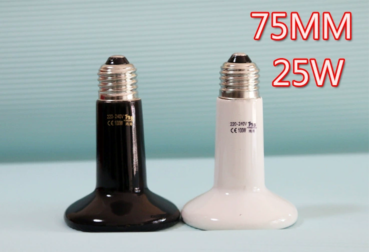 Рептилия, черепаха, ящерица, дальняя инфракрасная нагревательная лампа для домашних животных, характеристики термостата 75 мм, 25 Вт