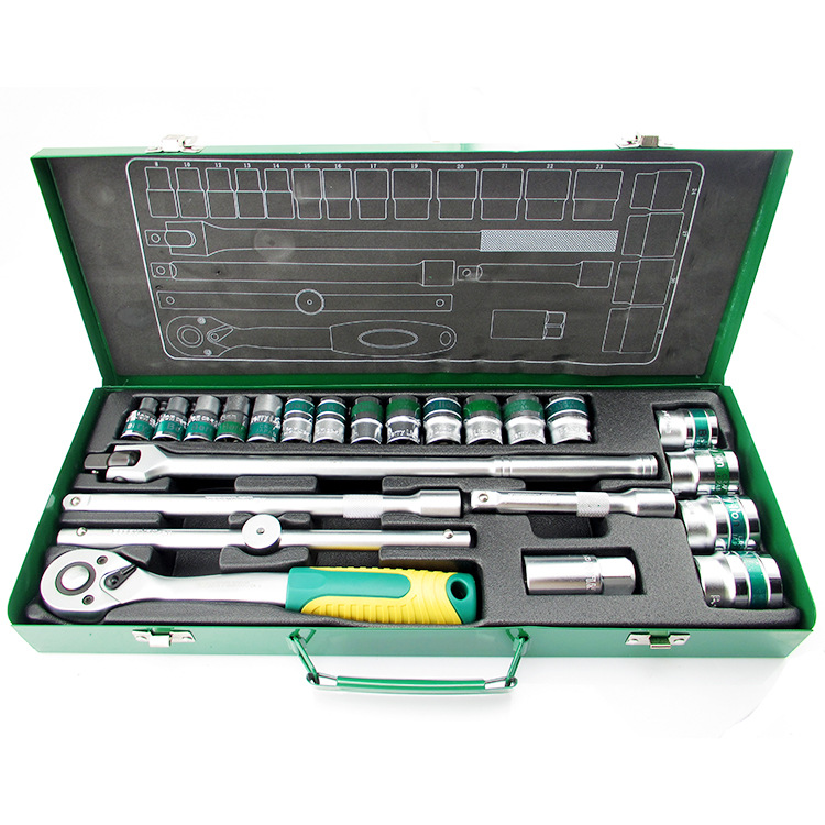 Berry Lion/百威狮 24件套筒组套工具 铬钒钢套筒 汽车维修工具