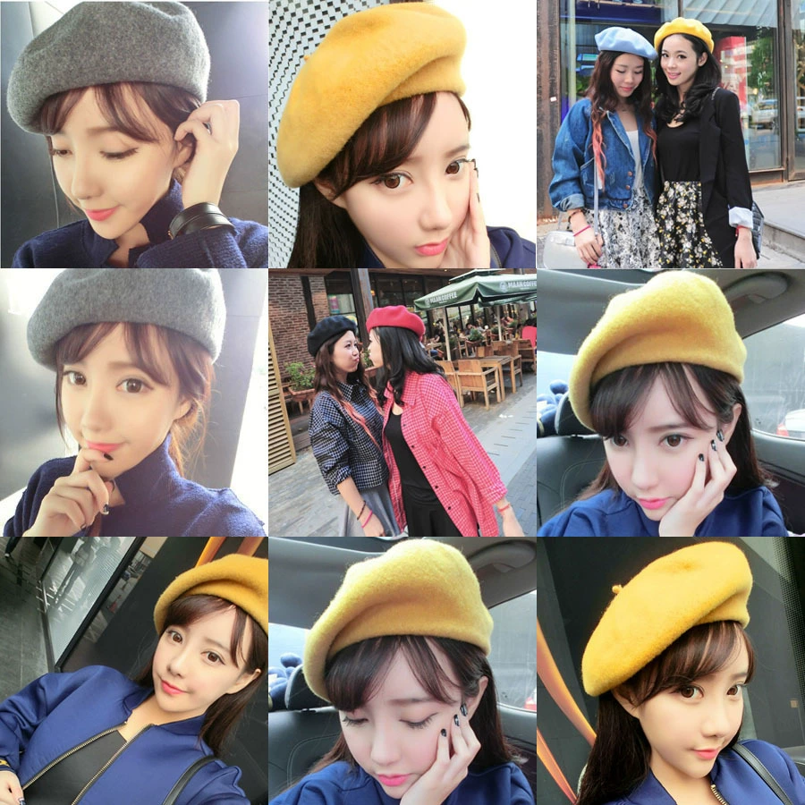 Оригинальный одинарный женский берет, Модный берет в Корейском стиле на весну и лето, шерстяной твидовой берет, шапка художника, осенне-зимняя шапка