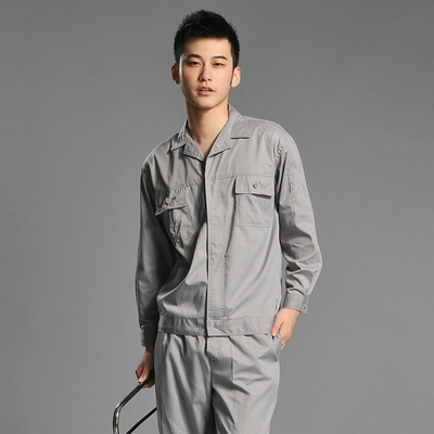 direct deal,Sky Blue Gray 6535 Twill Labor insurance engineering Factory clothing summer Long sleeved overalls suit