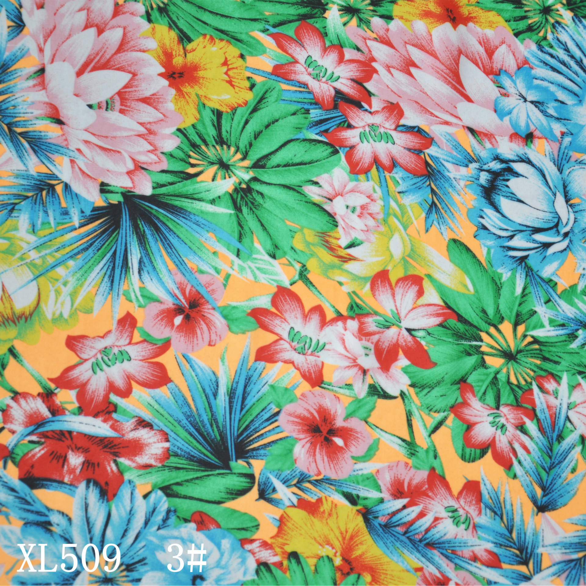 【翔龙印花 XL509】热带雨林丛林海滩轻透女装雪纺面料