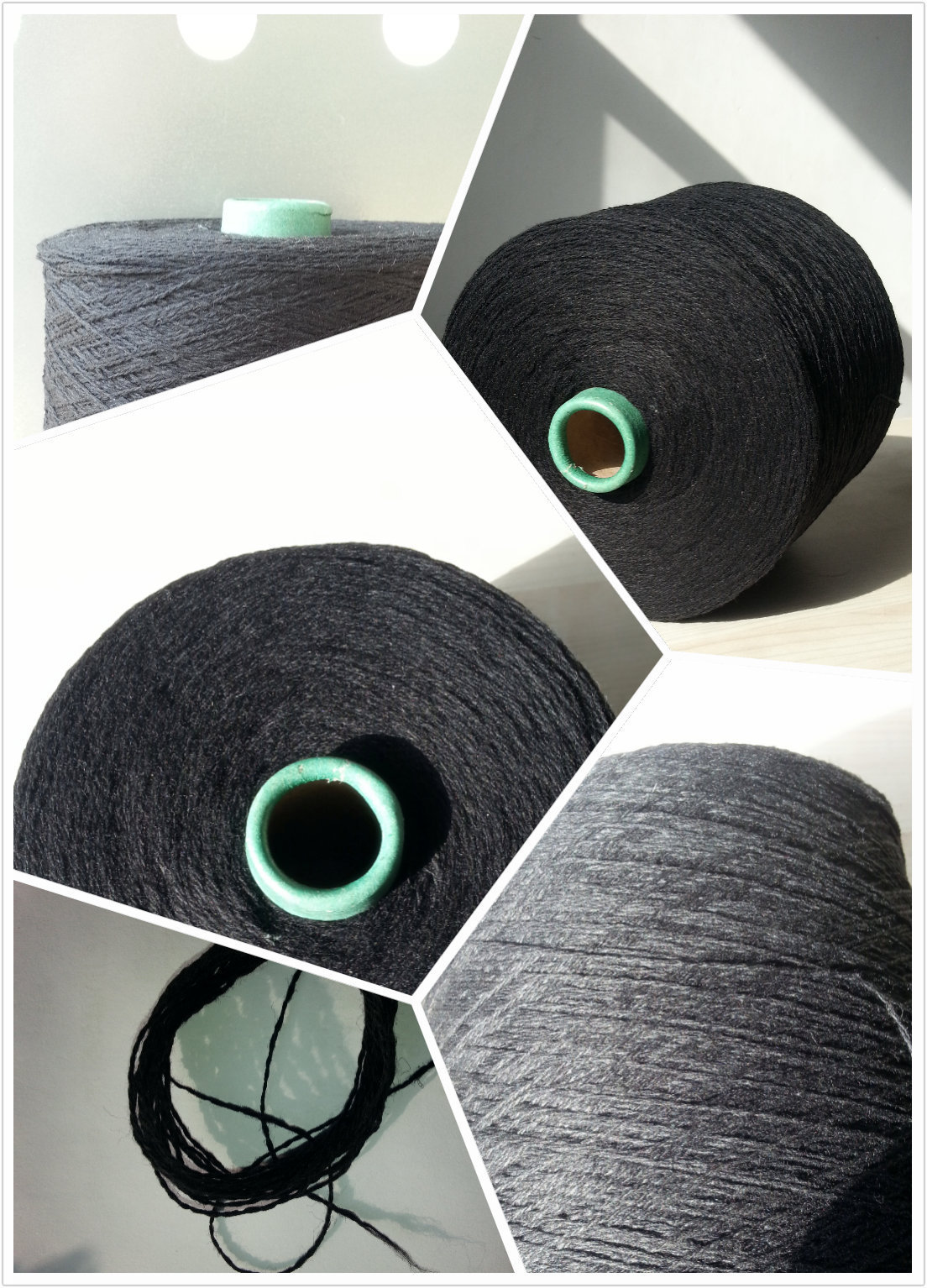 羊毛混纺纱黑色 毛腈纱 羊毛腈纶纱 腈纶羊毛纱线 羊毛混纺毛线