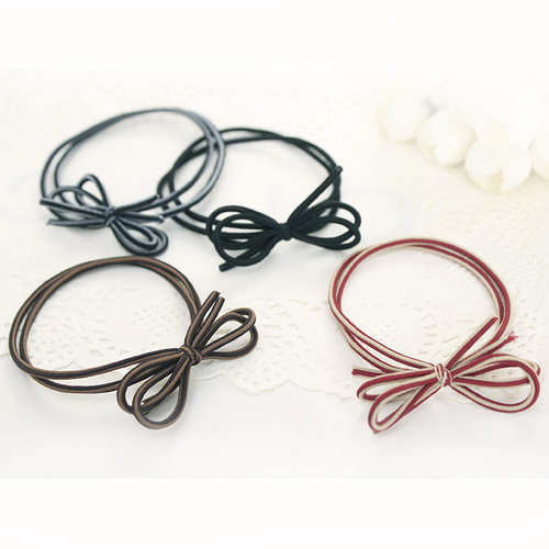 Korean hair accessories, headband, two-strand, two-color knotted bow, hair band, rubber band, hot selling items at street stalls
