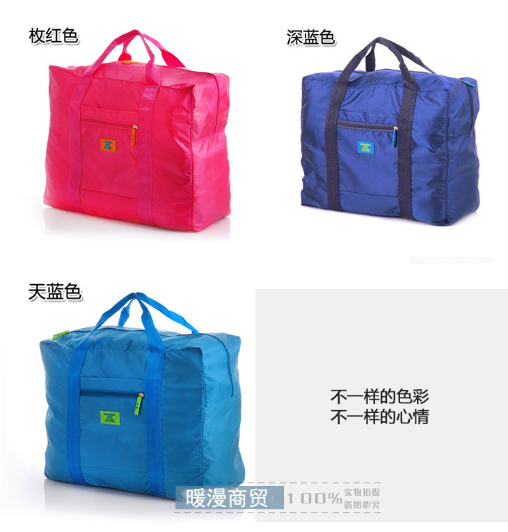 Du lịch Hàn Quốc túi tote túi nylon chống thấm nước gấp có thể được thiết lập xe đẩy hành lý lưu trữ túi bao bì túi người đàn ông và phụ nữ