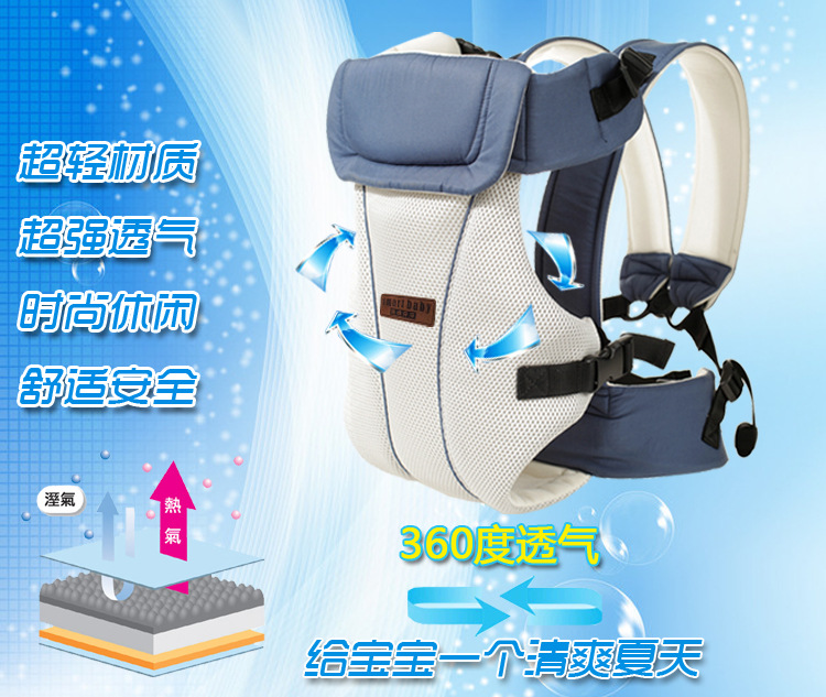 舒適安全時尚休閑多功能透氣嬰兒背帶嬰兒用品廠家批發壹件代發