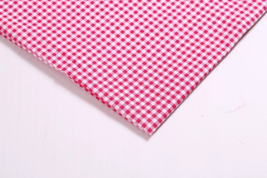 Gingham polyester fabric, small check, flat-grain, multipurpose for clothing & crafts