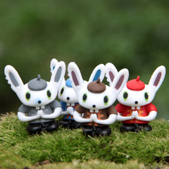 Kung Fu Bucktooth Rabbit Microscopic Bonsai Succulent Ornaments Garden Decor Miniature Landscape Potted Plants Horticultural Accents