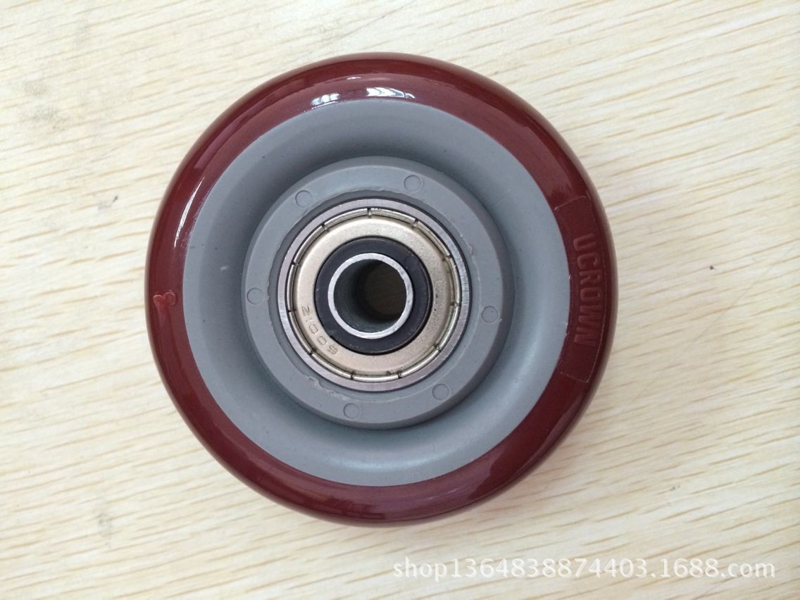 脚轮 3寸中型双轴承聚氨脂单轮静音轮优冠脚轮PU轮子推车轮