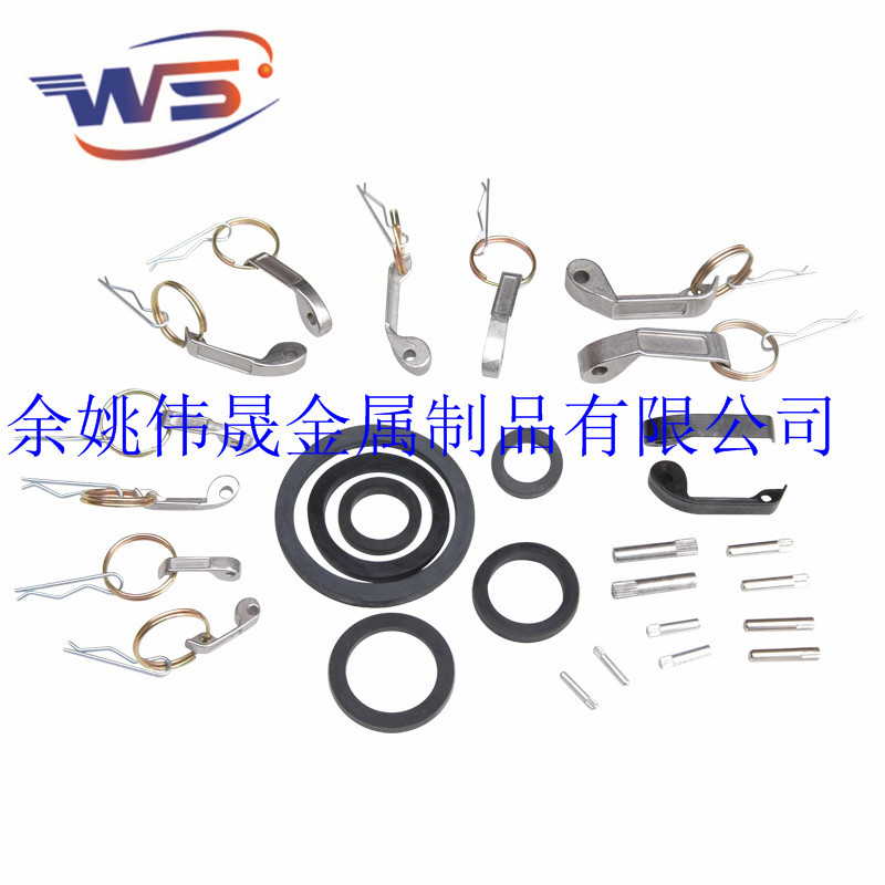 8寸快速接头配件 6寸不锈钢扳把手柄 镀锌拉环 NBR橡胶密封圈平垫