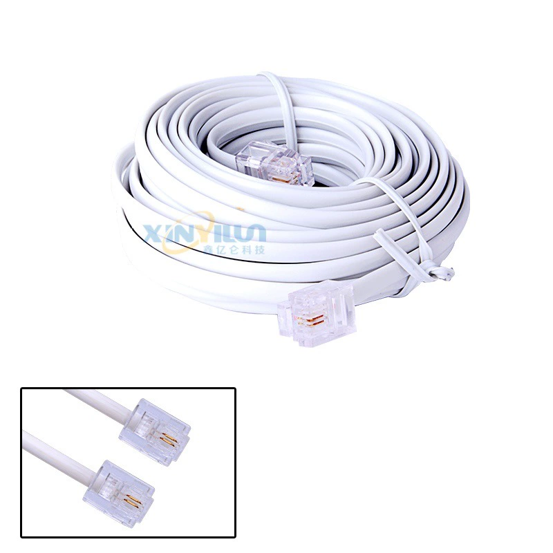 5 M 2-жильная телефонная линия RJ11 телефонная линия 6P2C готовая линия американский Универсальный Белый