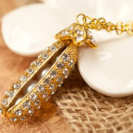 厂家直销创意款 白钻珍珠豌豆长款项链 韩国明星项链毛衣链