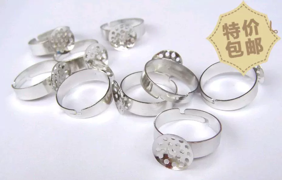 Оптовая продажа DIY ювелирные аксессуары Винтажный серебряный сетчатый держатель кольца кольцо базовый лоток 14 мм