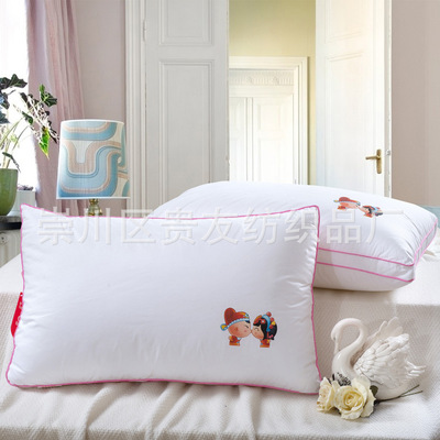 厂家直销 酒店枕芯 情侣枕头 纯棉枕芯 羽丝绒枕芯|ru