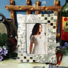 银箔冰花艺术漆镜片马赛克摆台摆桌立桌相框7寸心形像框相架镜框