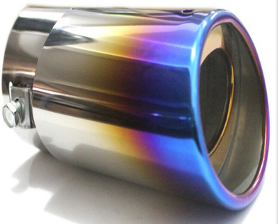 汽车排气管尾喉 7610烤蓝 汽车改装不锈钢消声器 尾管|ru