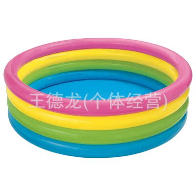 Supply of the United States INTEX-56441 Inflatable 4 fluorescence Rainbow baby Swimming Pool children wholesale