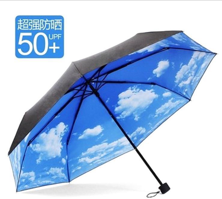 Manufactor Direct selling goods in stock Sunscreen ultraviolet-proof Parasol originality Sky Blue sky and clouds Vinyl Umbrella