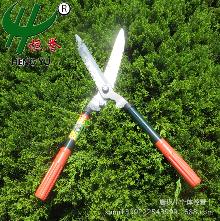 园林工具篱笆剪刀 500锰钢圆单管草坪剪 家用绿化修枝园林园艺剪