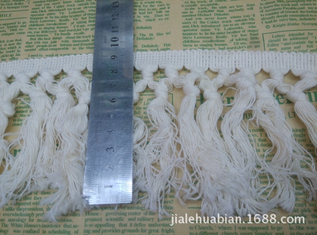 厂家直销 棉排须 手工打结 交叉打结花边