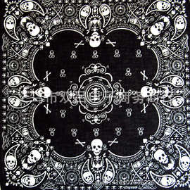 义乌供应圆圈变形骷髅头猿人头义乌活性印花淘宝货源秋冬保暖方巾