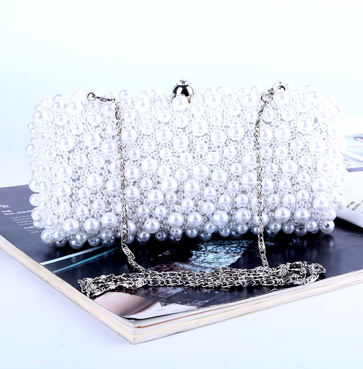 Pearl Dinner Bag Clutch Bag Handmade Bead Embroidery Bag Evening Bag Banquet Bag display picture 11