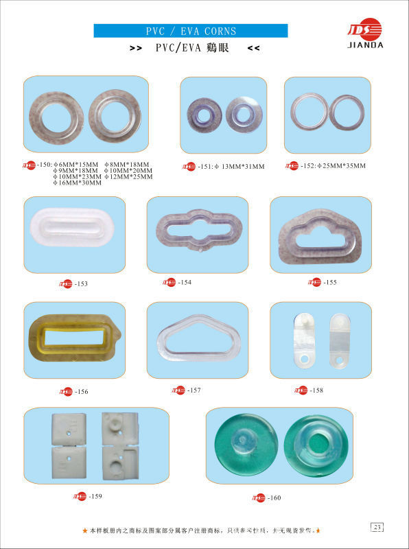 PVC鸡眼,EVA鸡眼,TPU鸡眼 现货批发6MM-25MM塑料PVC烫片气眼