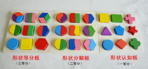 Children's early education puzzle toys geometric shape puzzle board wooden equal division plate building blocks one piece price 