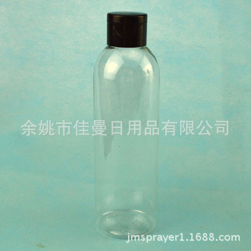 200毫升透明圆肩塑料瓶 翻盖塑料瓶 蝴蝶盖pet瓶子 塑料翻盖