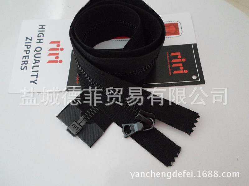 瑞士Riri拉链 6#黑镍单开50-80cm M4金属RIRI原产拉链头