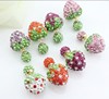 Strawberry, double-sided earrings, diamond encrusted, gradient