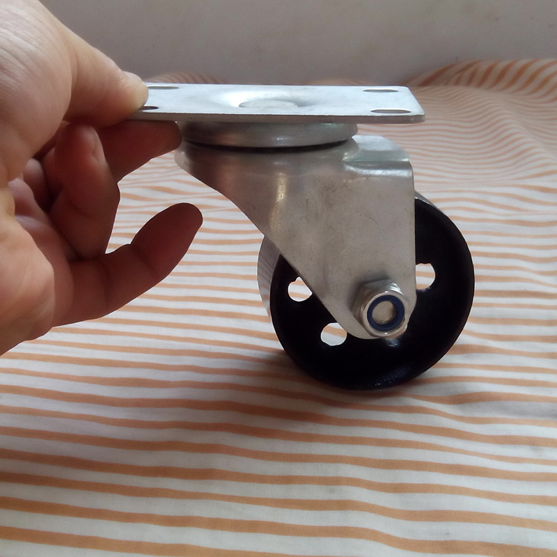 厂家供应 3寸4寸5寸全铁万向脚轮刹车  小车PU轮子