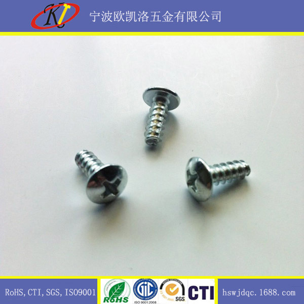 碳钢镀蓝白锌十字槽扁圆头平尾自攻螺丝 3.9x19mm