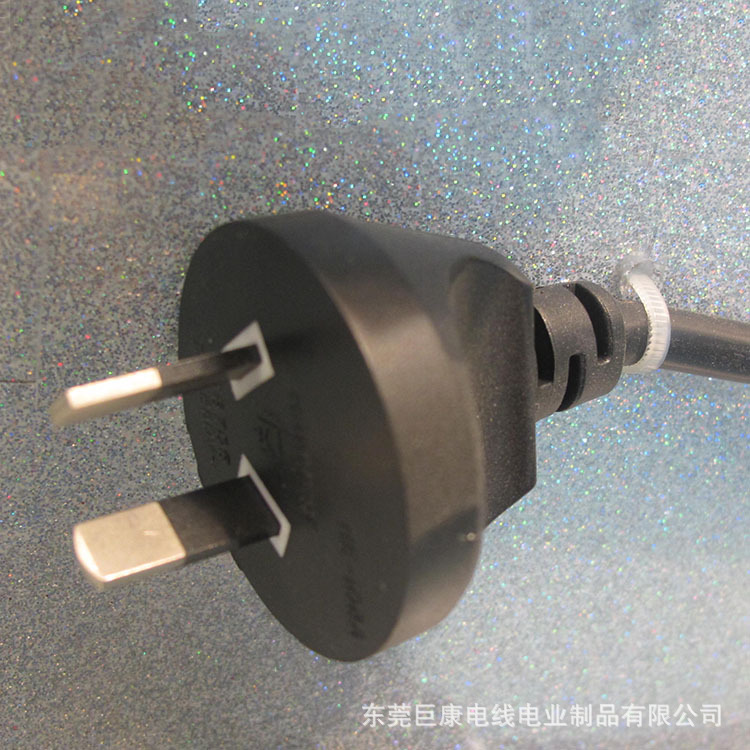澳大利亚两芯插头电源线 NSW澳规认证带八字尾连接线 rca插头