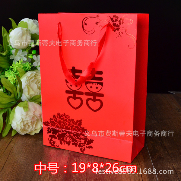 新款创意中号19*8*26cm手拎糖袋礼品袋现货婚庆礼袋批发现货批发|ms