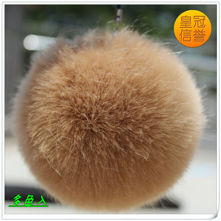 leather and fur Bag ornaments Hair ball Key buckle Fur Ball Pendant mobile phone Lanyards Plush Ball Large Manufactor Direct selling