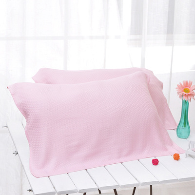 竹浆纤维菱形格竹纤维枕巾 清凉透气情侣枕巾 一条装|ru