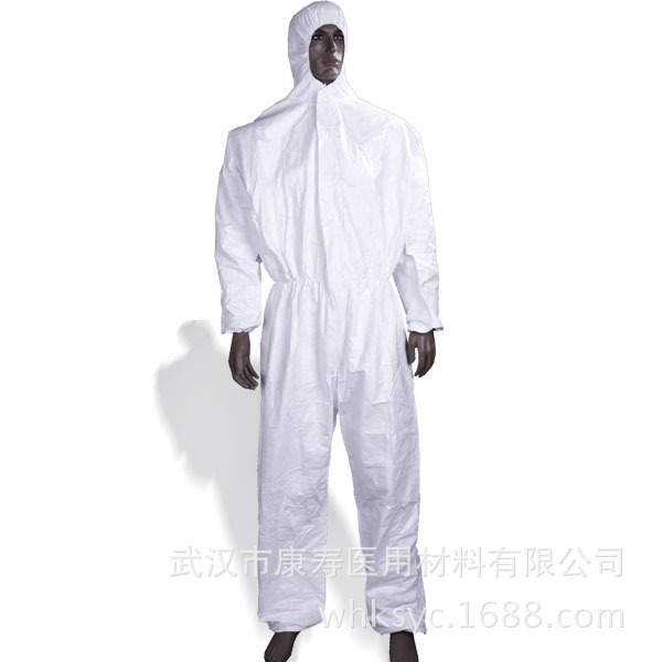 一次性无纺布松紧口带压条脚套白色防护服 工厂批发劳作防护服