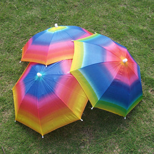 Радужная шляпа зонтик зонтичная шляпа носить зонтичную головку, зонтичная шляпа, рыбалка