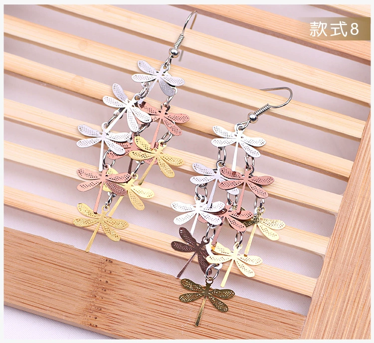 Fashion Earrings, long dangle multicolor 12 cm, lightweight 7 g accessory