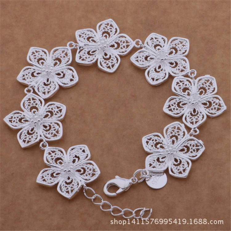 Renxing горячий продаж 925 серебрение набор темперамент полый пятивенз bracelet necklace Renxing внешний рынок ювелирные изделия производитель оптовая торговля