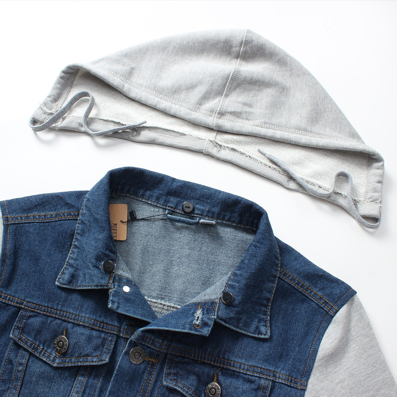 Men's Clothing large goods denim hooded jacket trendy men's coat large size denim jacket_voghion.com