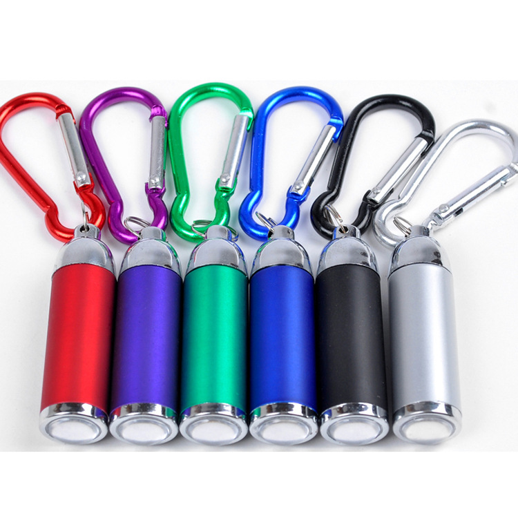 Mini Retractable Zoom Carabiner Small Bright Flashlight Promotional Gift Digital Light Keychain Flashlight