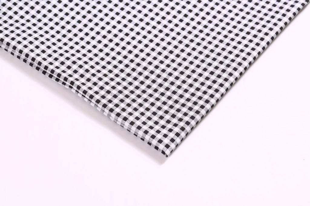 Gingham polyester fabric, small check, flat-grain, multipurpose for clothing & crafts