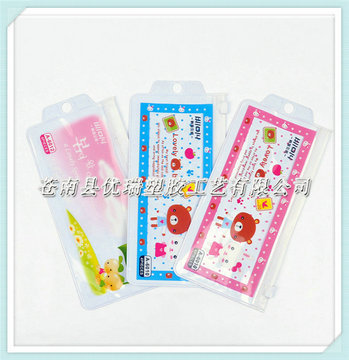 定制彩色印刷学生直尺包装拉链袋pvc袋