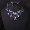 Fashionable jewelry, dress for bride, necklace, blue accessories, European style, wholesale