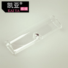 凯亚塑料眼镜盒透明pvc眼镜盒 纽扣透明盒 老花 镜盒 批发
