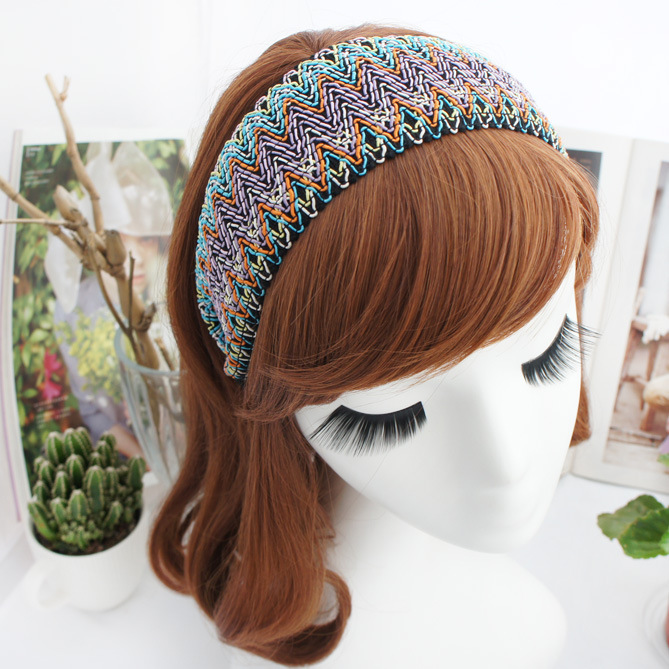 thumbnail interactive-video image 1 of Women's Retro Hippie BOHO Paisley Bandana Headband - One Size, Soft Polyester 1 of 3